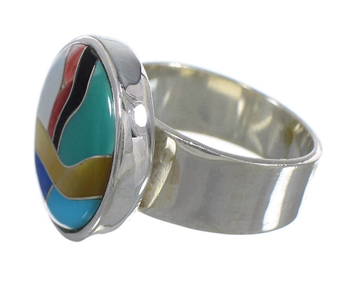 Silver Multicolor Southwestern Ring Size 6 YX77513